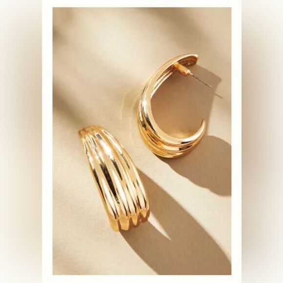 Gold Statement Earrings - Picture 1 of 6